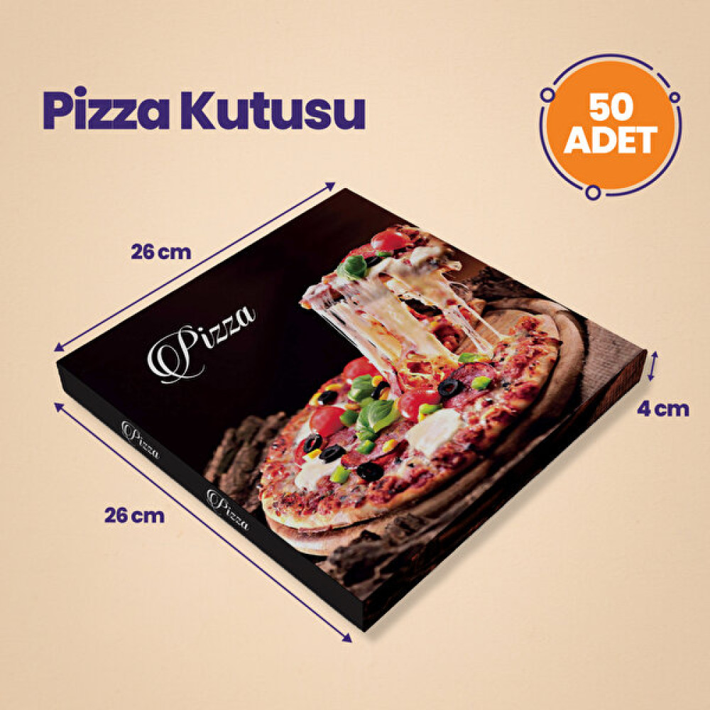 Ukapack Ukapack-Karton Pide Pizza Kutusu -26X26X4 50'li adet Nalburiye & Hırdavat Fiyatı