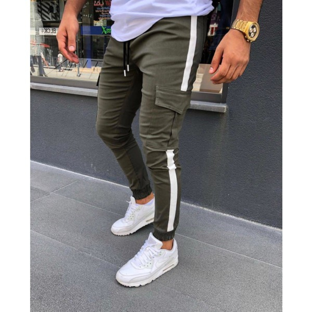 Ukd Slim Fit Yandan Çizgili Kargo Pantolon Erkek Pantolon Fiyatı