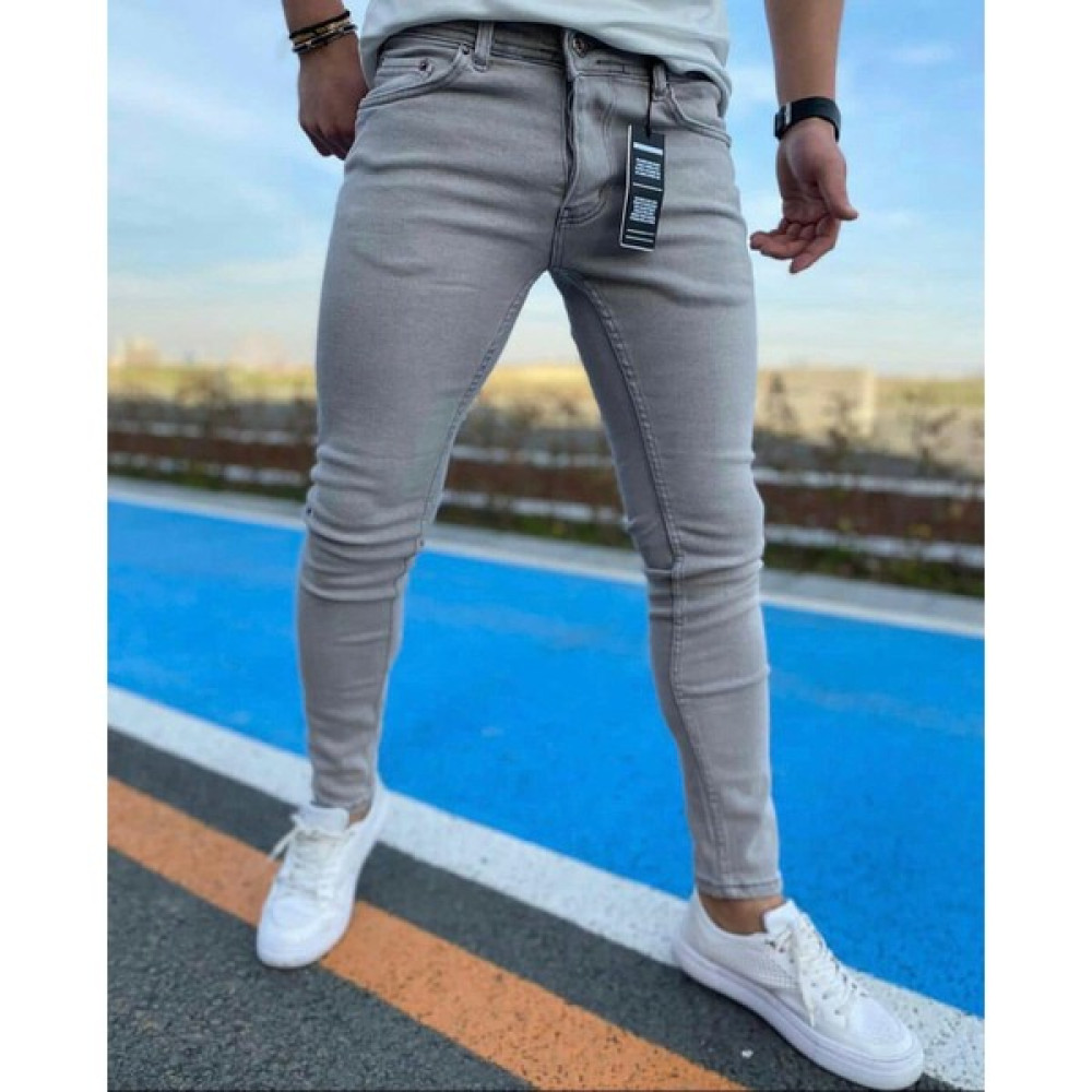 ukdwear Erkek Gri Düz Jeans Erkek Jeans / Kot Pantolon Fiyatı