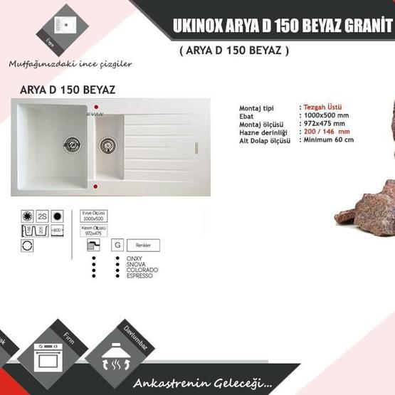 Ukinox ARYA D-150 Beyaz Granit Evye