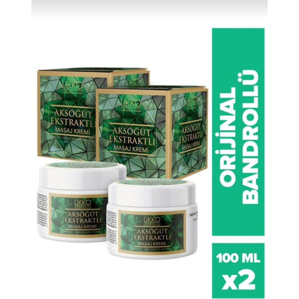 Ukko Cosmetics Aksöğüt Kremi Orijinal Bandrollü Aksöğüt Ekstraktlı Masaj Kremi 100 ml - 2 Adet Nemlendiriciler Fiyatı