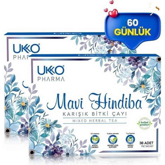 Ukko Pharma Mavi Hindiba Karışık Bitki Çayı 60 Günlük Ferahlatıcı Etkiyle 30 Adet Diğer Fiyatı