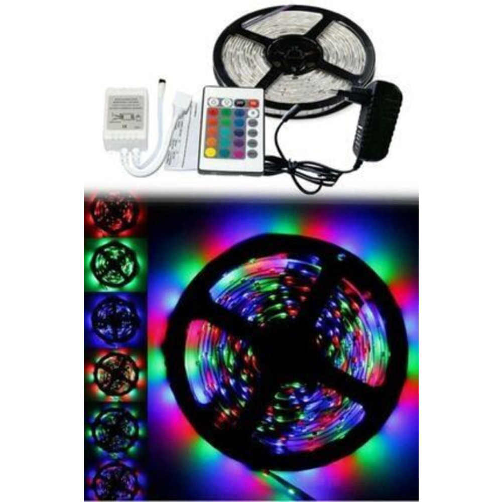 Ulbay Led Animasyonlu Tak Çalıştır Kumandalı Trafolu Rgb Şerit Işık Aydınlatma 5 Metr Yaş Günü & Parti Fiyatı