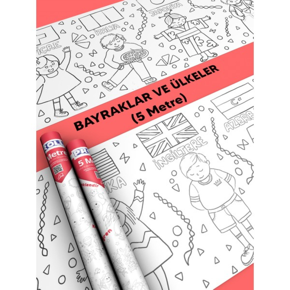 Ülkeler ve Bayrakları Boyama Kağıdı Sanatsal Malzemeler Fiyatı