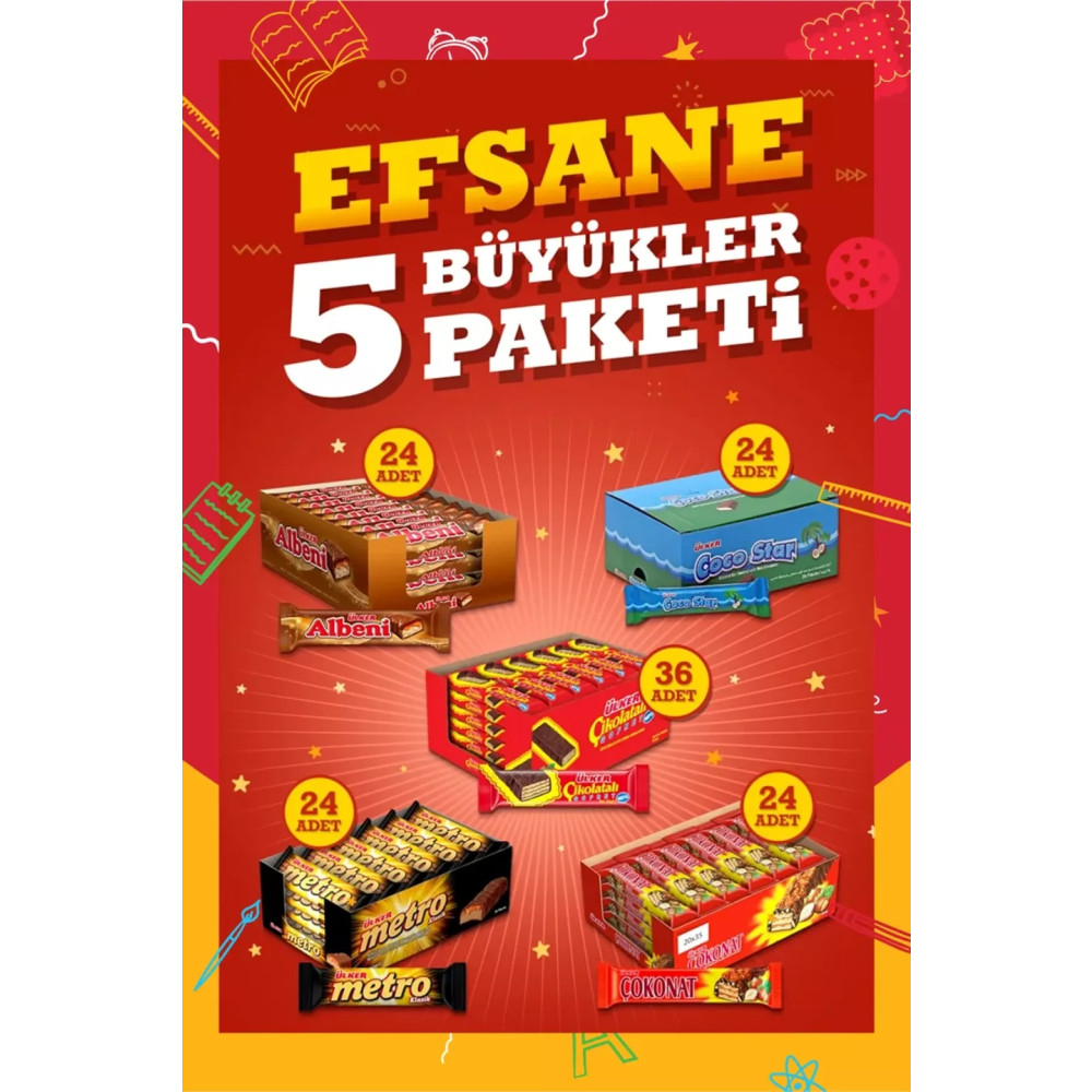 Ülker 5 Büyükler Paket Seti Çikolata ve Gofret Fiyatı