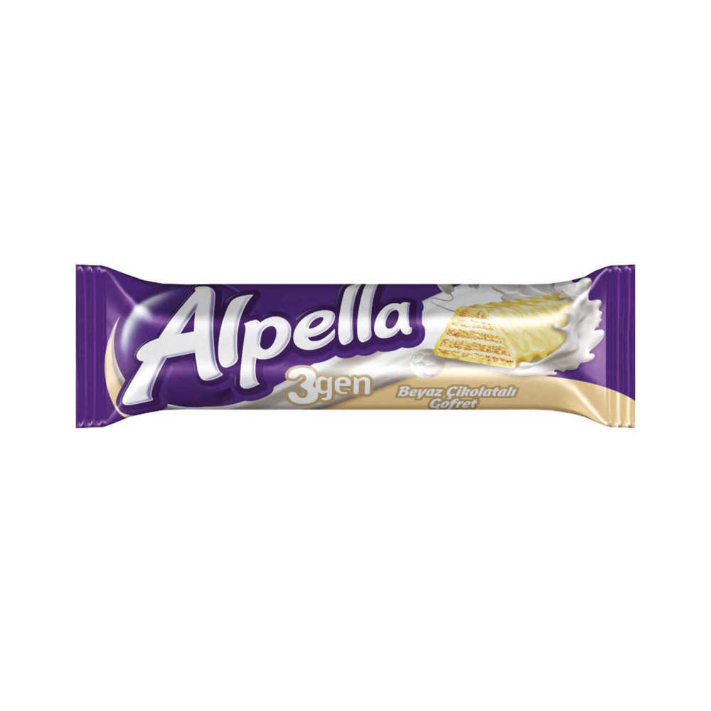 Ülker Alpella 3 Gen Beyaz Çikolatalı Gofret 28 gr x 24'lü Paket