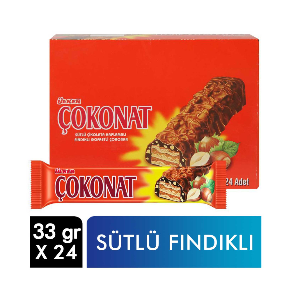 Ülker Çokonat Gofret 33 gr 24'lü Paket Çikolata ve Gofret Fiyatı