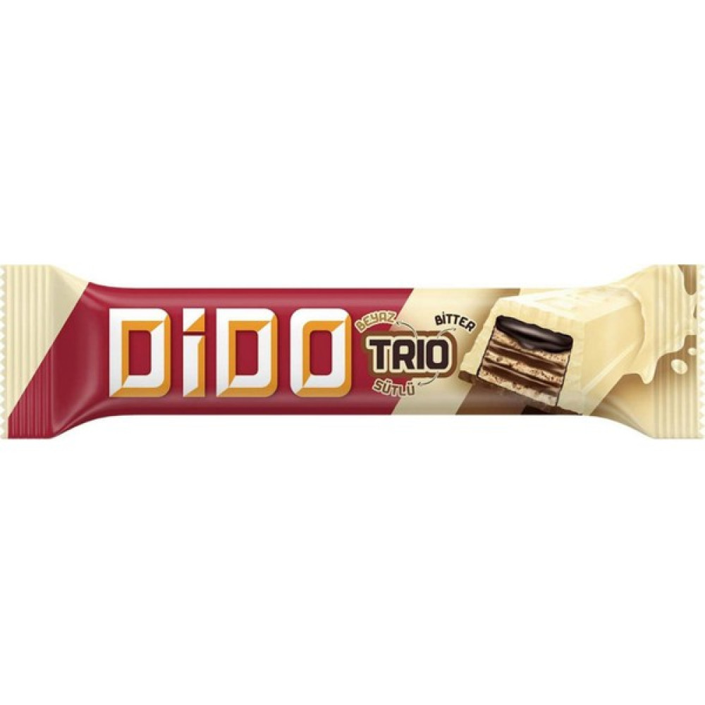 Ülker Dido Trio Beyaz Sütlü Bitter Çikolatalı Gofret 36.5g x 24 Adet - 36,5 gr Oto Boyaları Fiyatı