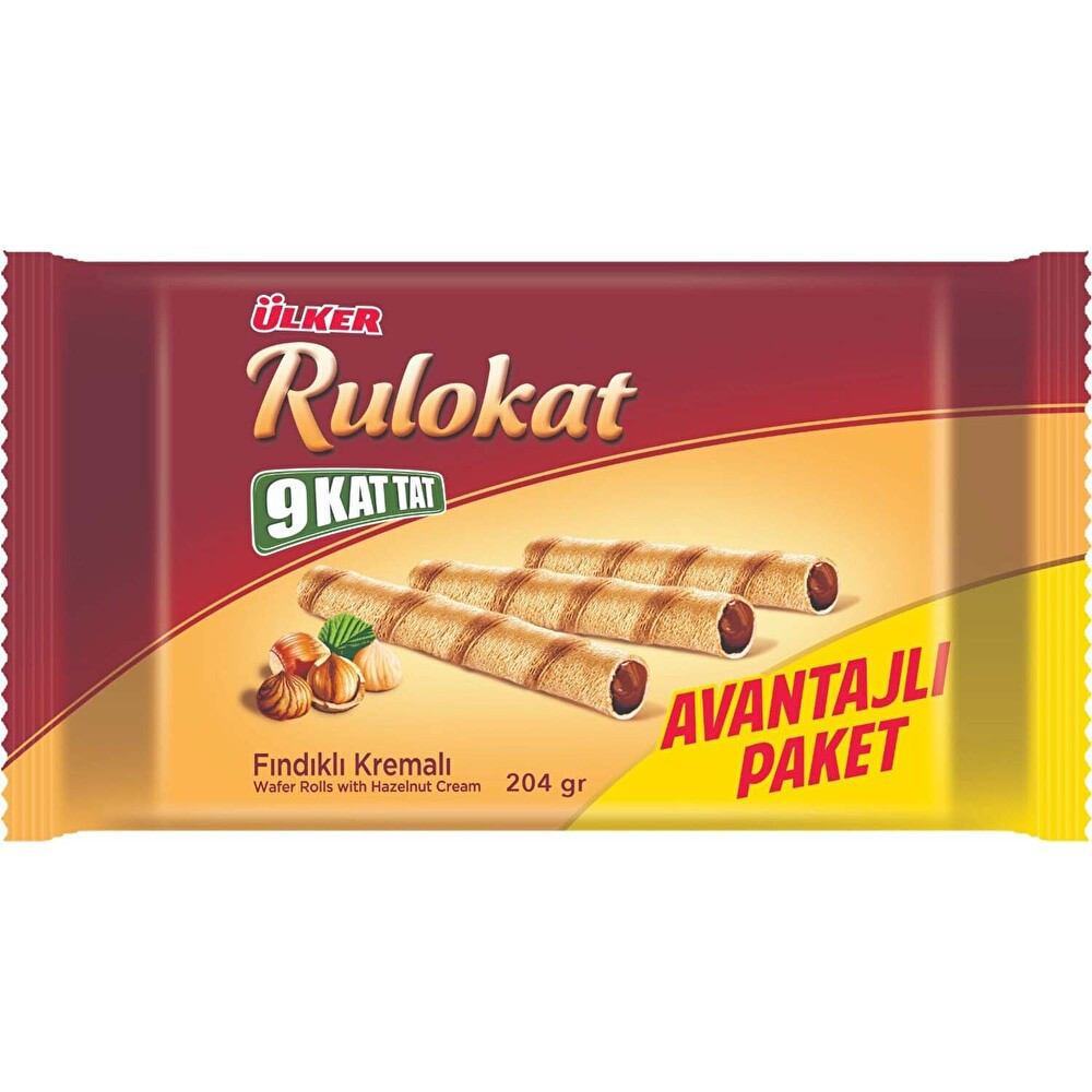Ülker Rulokat 9 Kat Tat Fındık Kremalı 204 g Çikolata ve Gofret Fiyatı