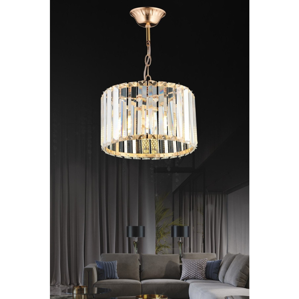Ultra Home Modern Lüx Kristal Taşlı Gold 25lik Avize Avize Fiyatı