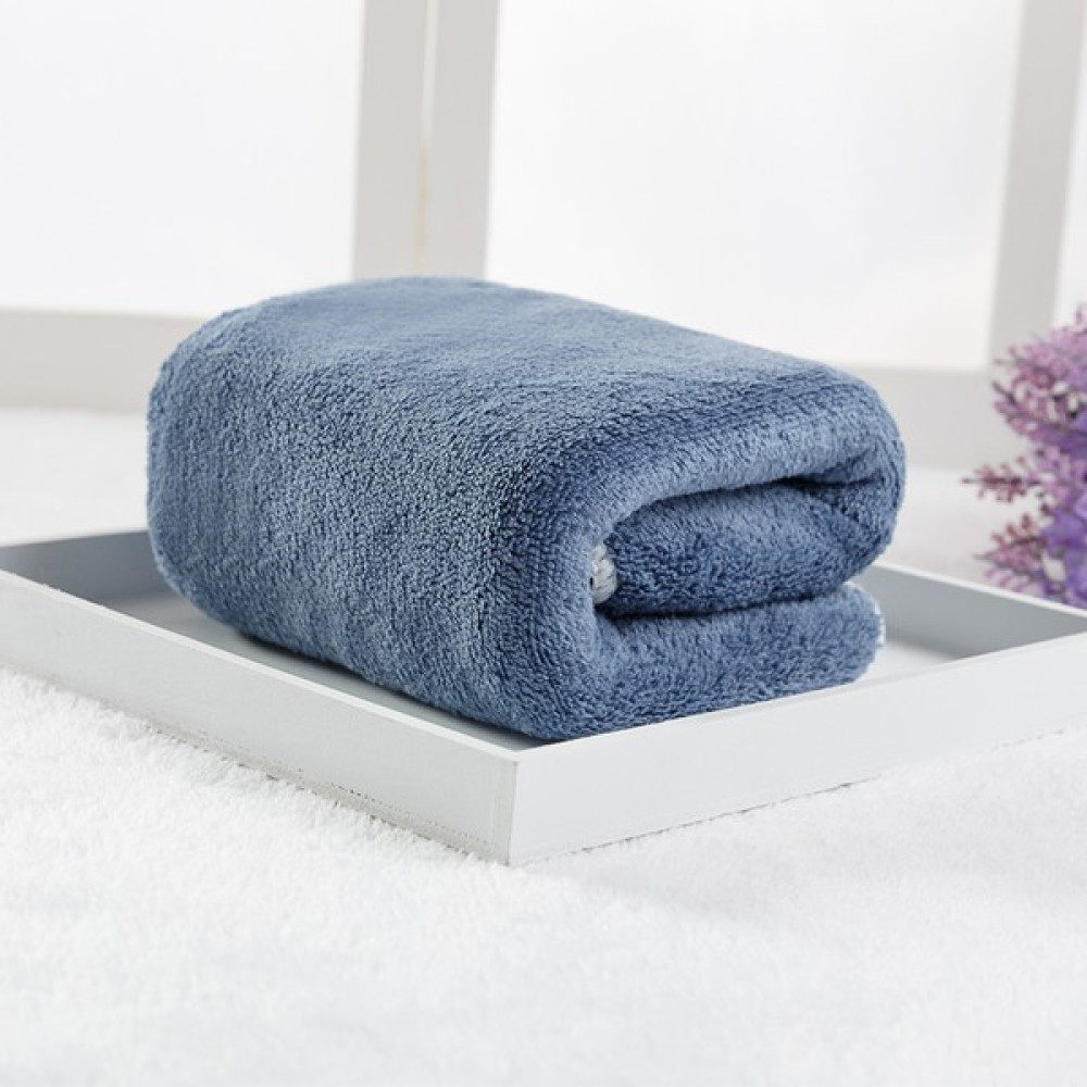 Ultra Ince Mikrofiber Havlu Yetişkin Mercan Çift Taraflı Kadife Havlu Güçlü Emici Yüz Havlusu Küçük Havlu (Yurt Dışından) - 34 x 34 cm - Mavi El / Yüz Havlusu Fiyatı