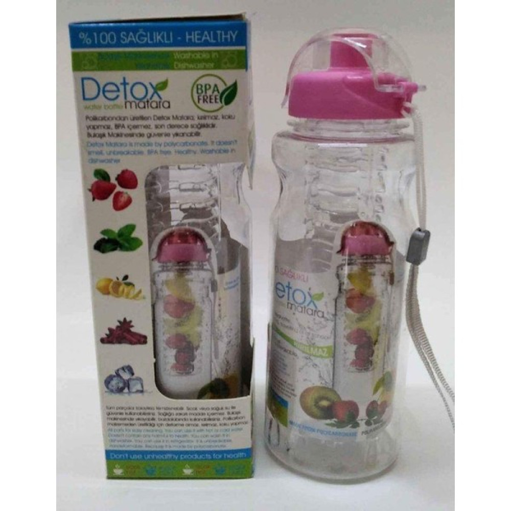 Ultra Lüks Detox Matara Detoks Su Şişesi, Polikarbondan Üretilmiştir. Koku Yapmaz, Kırılmaz, 600 ml Suluk Fiyatı