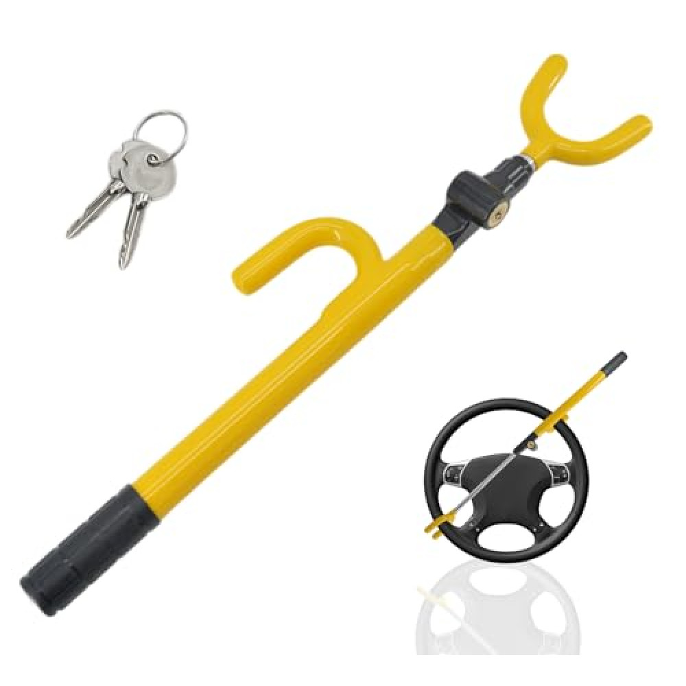 Ultra Secure Car Steering Wheel Locks for Cars, No Scratch Dual Locking Hooks, Anti Theft Car Device with Double Metal Bars, Anti-Pick Car Lock Secures Cars, Trucks Car Alarm & Security Fiyatı