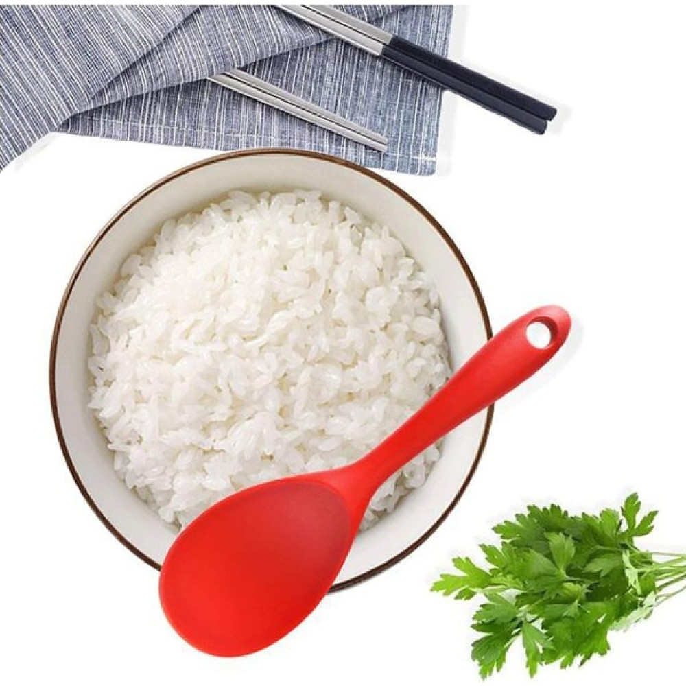 Ultra Sert Uçlu Silikon Pilav Kaşığı Yüksek Isıya Dayanıklı Yanmaz Yapışmaz - Kırmızı Çatal / Kaşık / Bıçak Takımları Fiyatı