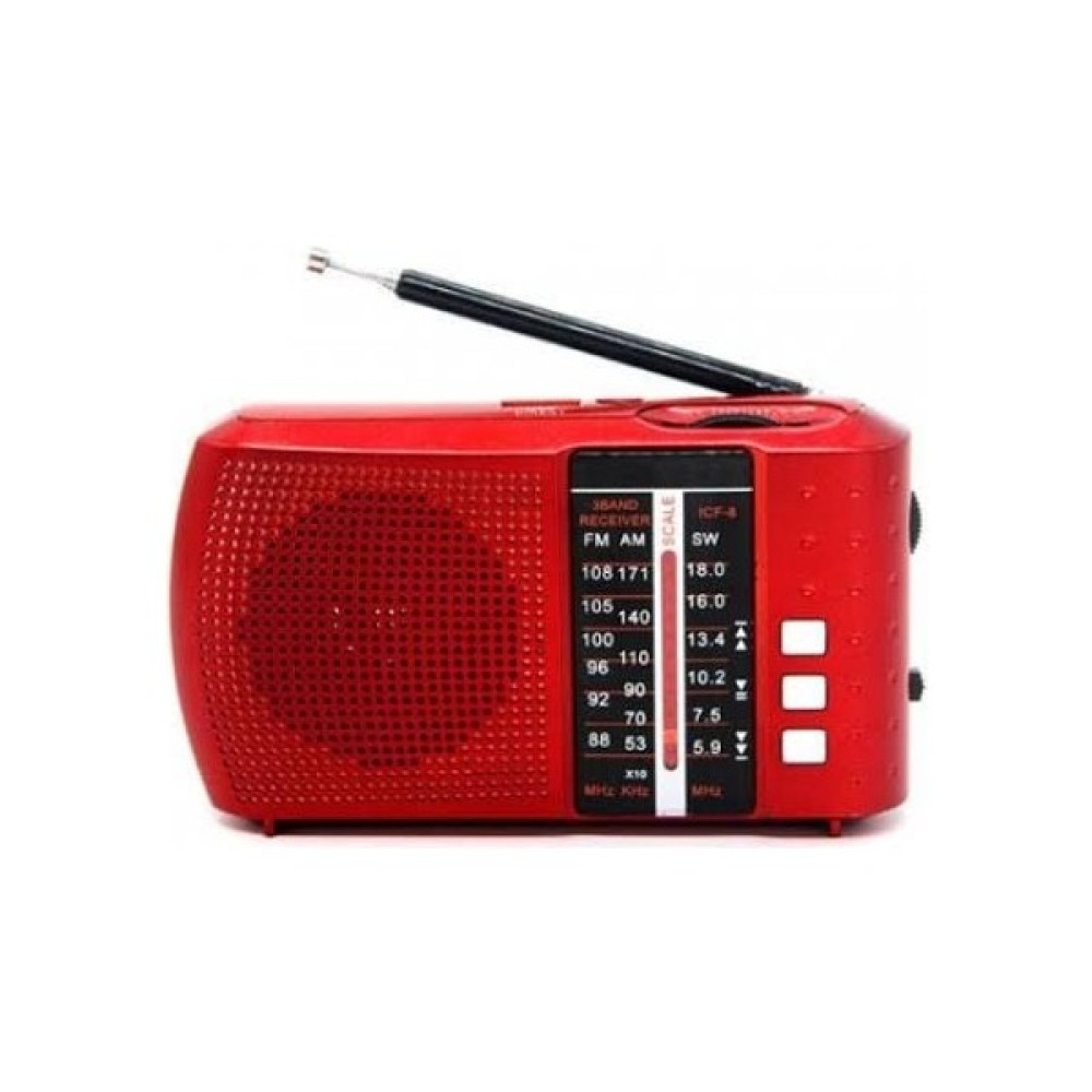 UltraTekno Bluetoothlu Fm Radyo USB Tf Kart Şarjlı Cep Radyosu Icf-8bt - Kırmızı Alarmlı Saatler & Radyolar Fiyatı