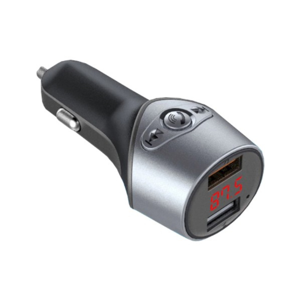 UltraTekno C5 Bluetooth Araç Kiti Fm Transmitter 2 x USB Araç Şarj Kiti - Gümüş Oto Transmitterleri Fiyatı