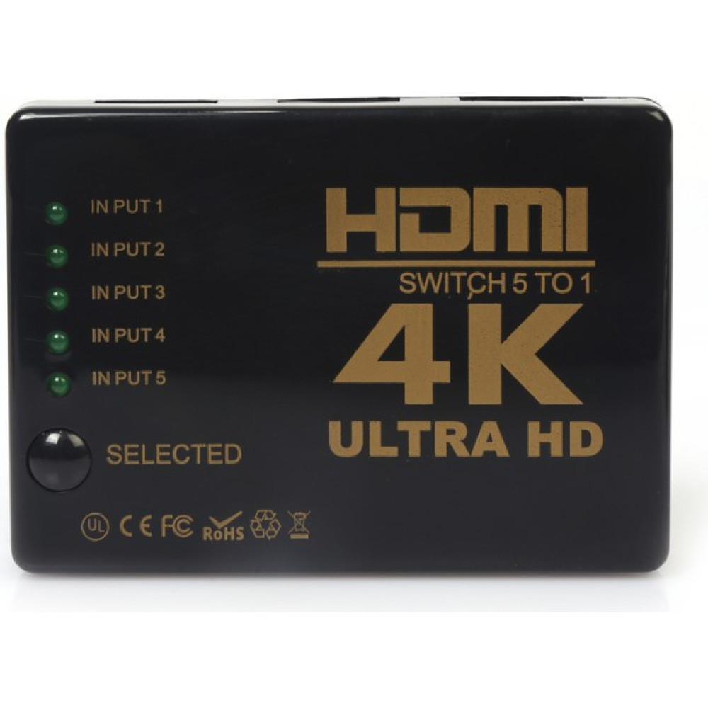 UltraTekno HDMI Çoklayıcı 5 Port 4K Kumandalı Ultra Hd HDMI Switch Splitter Seri & Paralel Kablo Fiyatı