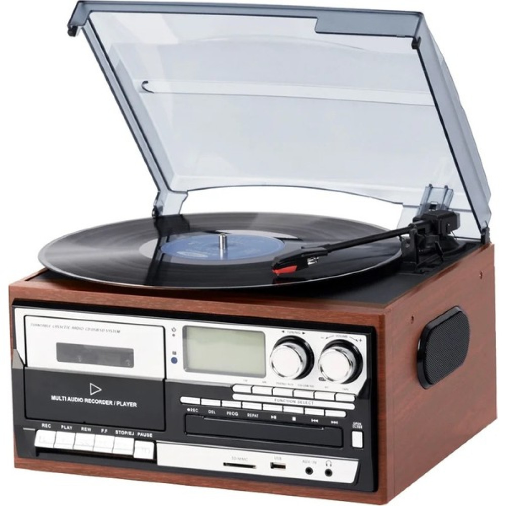Ultratekno Hepsi Bir Arada Elektrikli Vintage Plak Çalar CD Çalar Kaset USB Bluetooth Tf Aux Özellikli Kumandalı Pikap - Ahşap Pikap & Aksesuarları Fiyatı