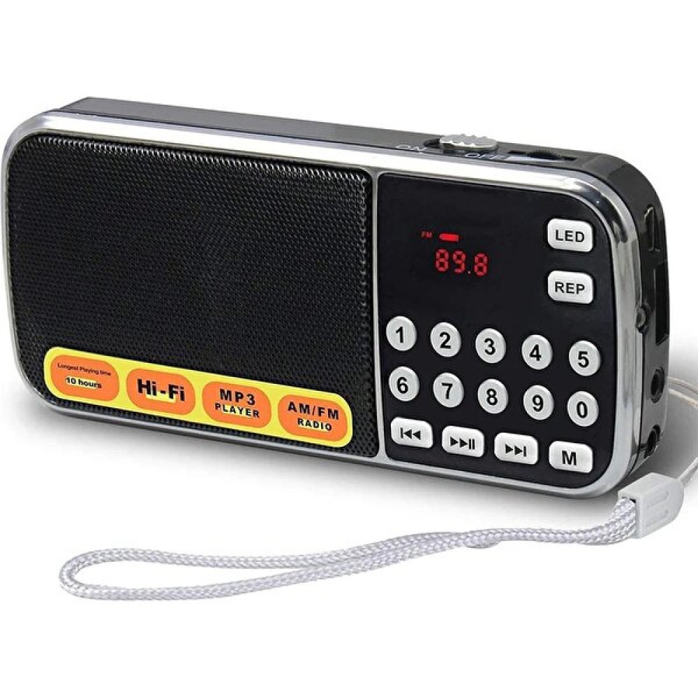 Ultratekno L-088AM Dijital Ekranlı El Fenerli Taşınabilir Şarjlı Cep Radyosu Usb/tf/aux/fm/am Radyo - Siyah Alarmlı Saatler & Radyolar Fiyatı