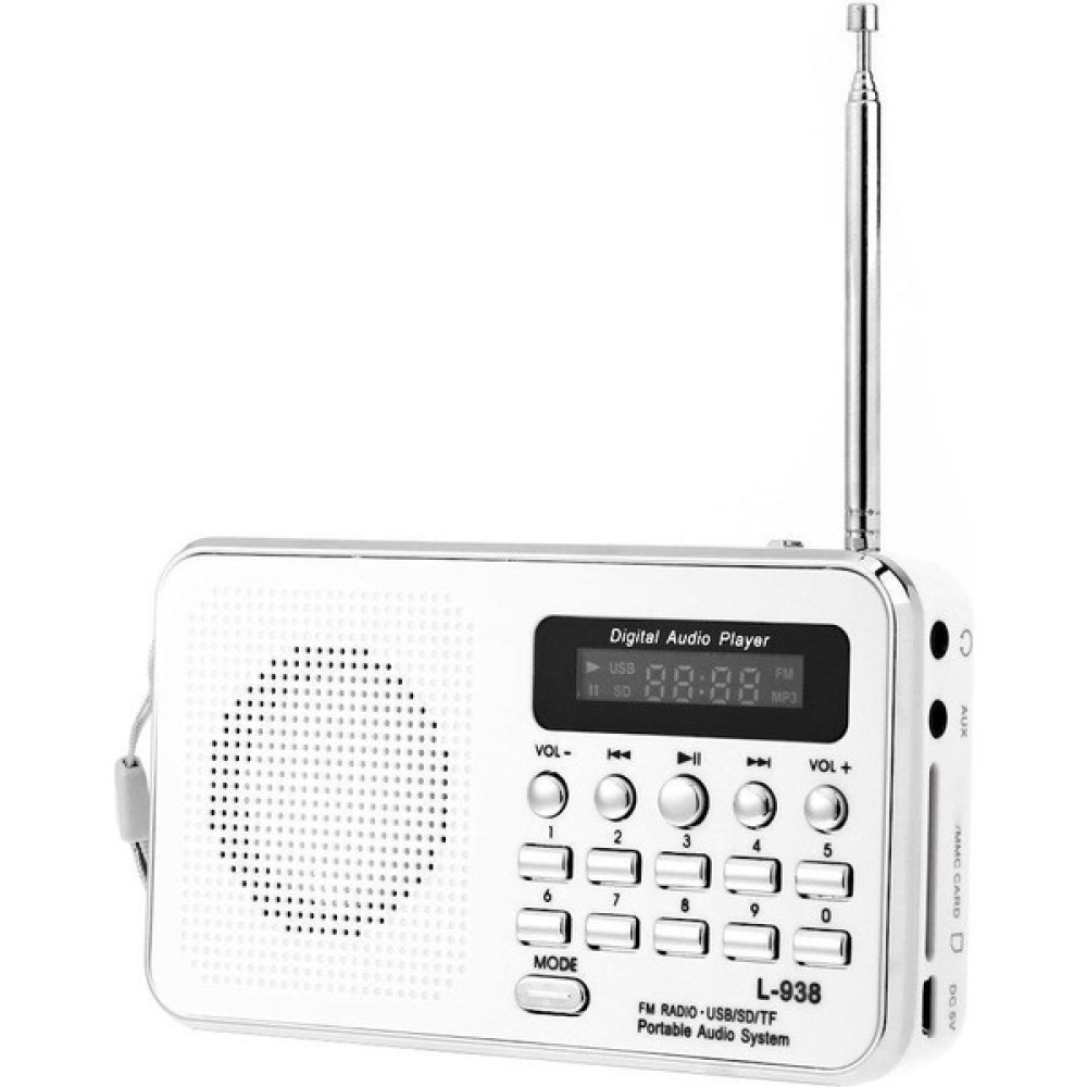 Ultratekno L-938 Dijital Ekranlı Şarjlı Taşınabilir Radyo Cep Radyosu - Beyaz Alarmlı Saatler & Radyolar Fiyatı