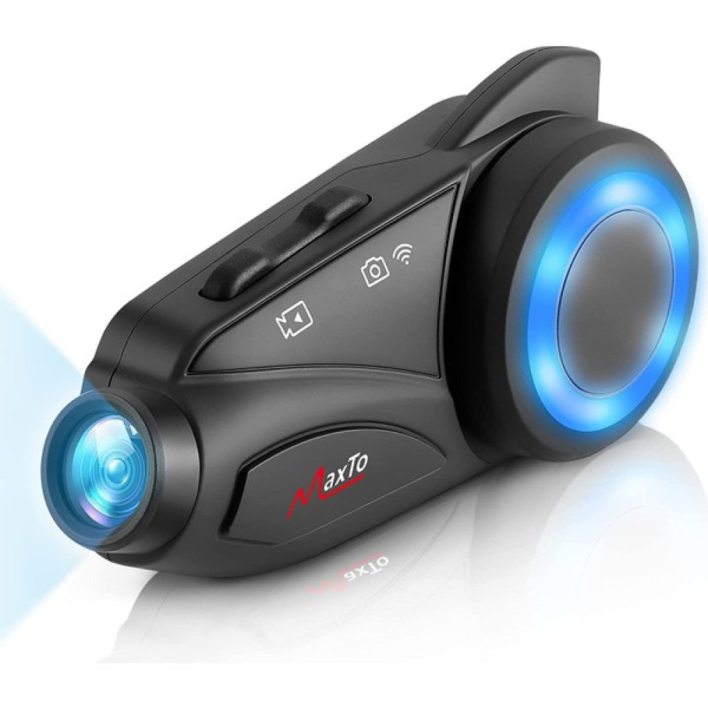 Ultratekno Maxto M3 Fhd 1080P Kameralı Intercom Motosiklet Kask Intercom - Siyah Motorsiklet Aksesuarları Fiyatı