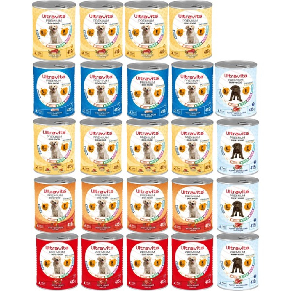 Ultravita Premium Yüksek Proteinli Karışık Konserve Yaş Köpek Maması 415GR x 24 Adet Evcil Hayvan Ürünleri Fiyatı