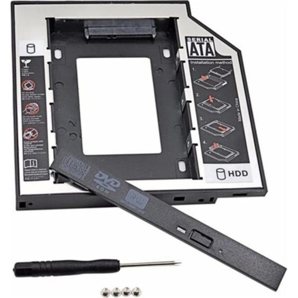 Ulu Bilgisayar 12.7mm HDD Caddy Kızak Laptop DVD To SSD Kutu - Gri HDD Kutuları Fiyatı
