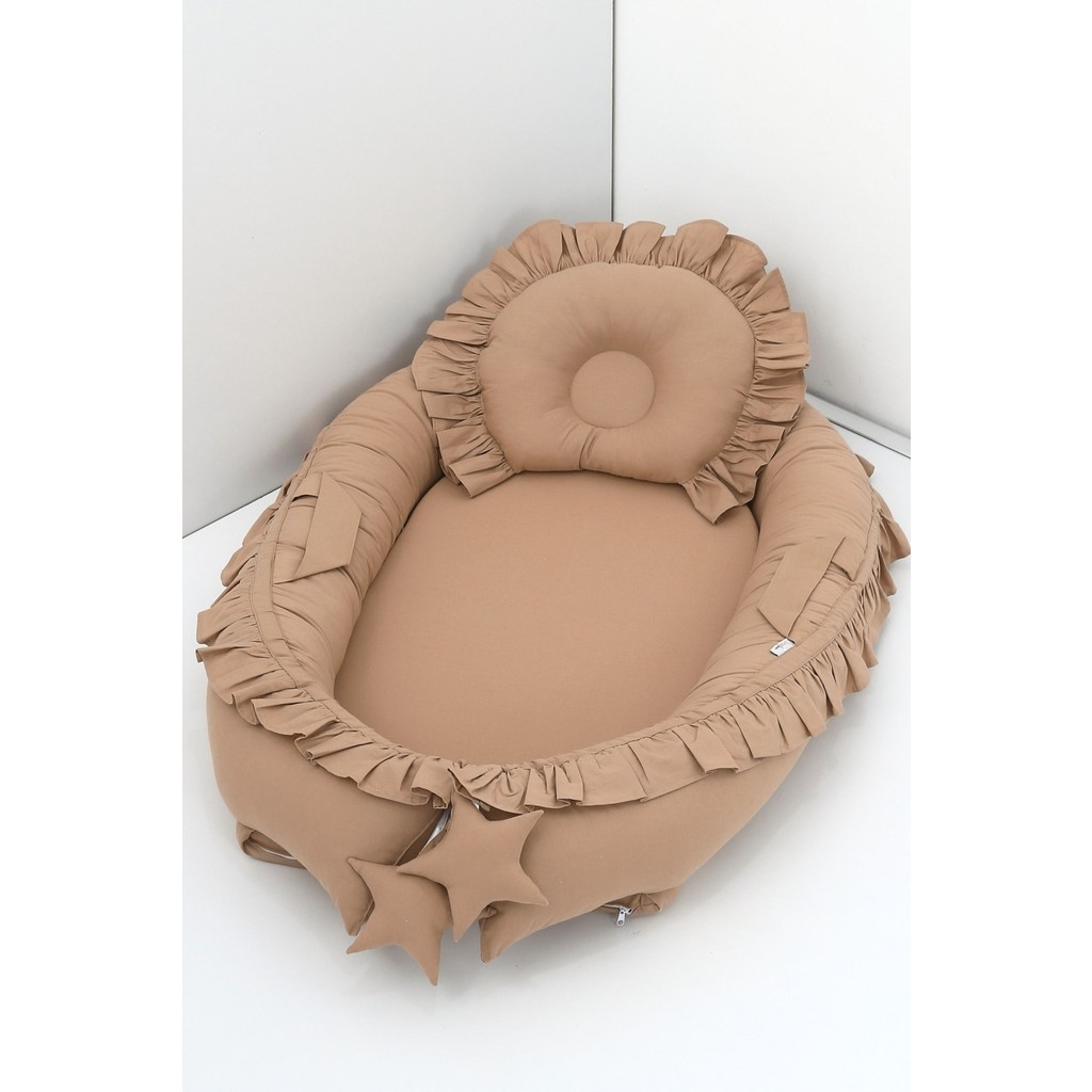 Umaybebek Babynest, Bebek Uyku Yatağı 0-2 Yaş - %100 Pamuk - Kahve Fırfırlı - 60 x 90 cm SSD / Solid State Drive Fiyatı