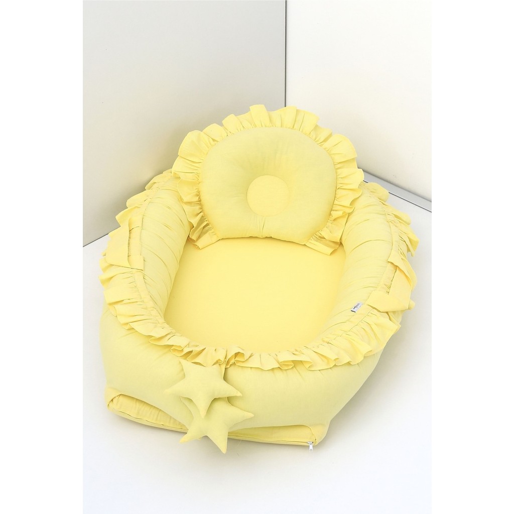 Umaybebek Babynest, Bebek Uyku Yatağı 0-2 Yaş - %100 Pamuk - Sarı Fırfırlı - 60 x 90 cm SSD / Solid State Drive Fiyatı