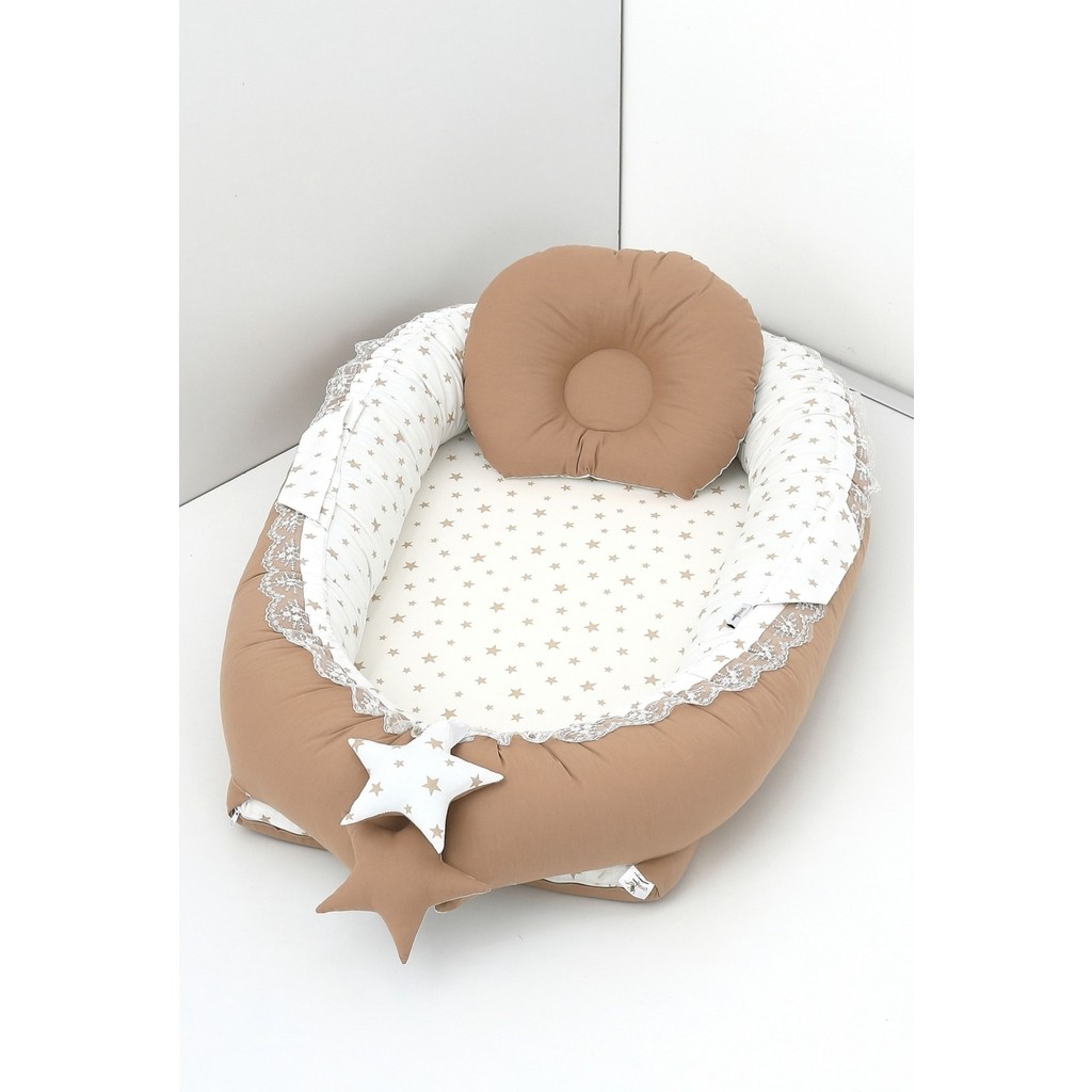 Umaybebek Babynest, Bebek Uyku Yatağı 0-2 Yaş - Pamuk Kumaş - Kahve Yıldız - Kahverengi - 60 x 90 cm SSD / Solid State Drive Fiyatı