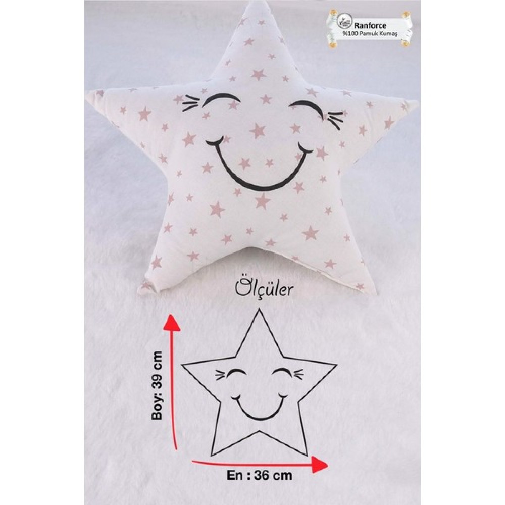 Umaybebek Bebek çocuk odası Yıldız Yastık, Dekoratif yastık pudra yıldızlı - 28 x 36 cm Kırlent / Mobilya Yastığı Fiyatı