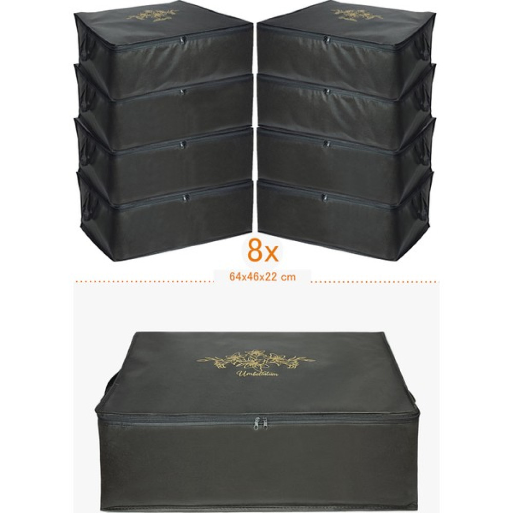 Umbellatum 8 Adet Siyah Baza Tipi Hurç 64X46 x 22 cm Baza Altı Büyük Boy Saklama Hurcu Hurç Fiyatı