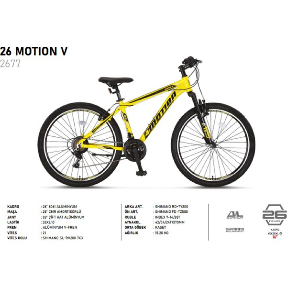 Ümit Bisiklet 32677 26-Motion-16-V-21 Jant Bisiklet Dağ Bisikletleri Fiyatı