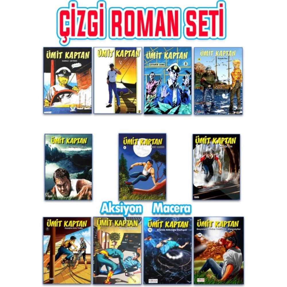 Ümit Kaptan Çizgi Roman Serisi 11 Kitaplı Set Çizgi Roman Fiyatı