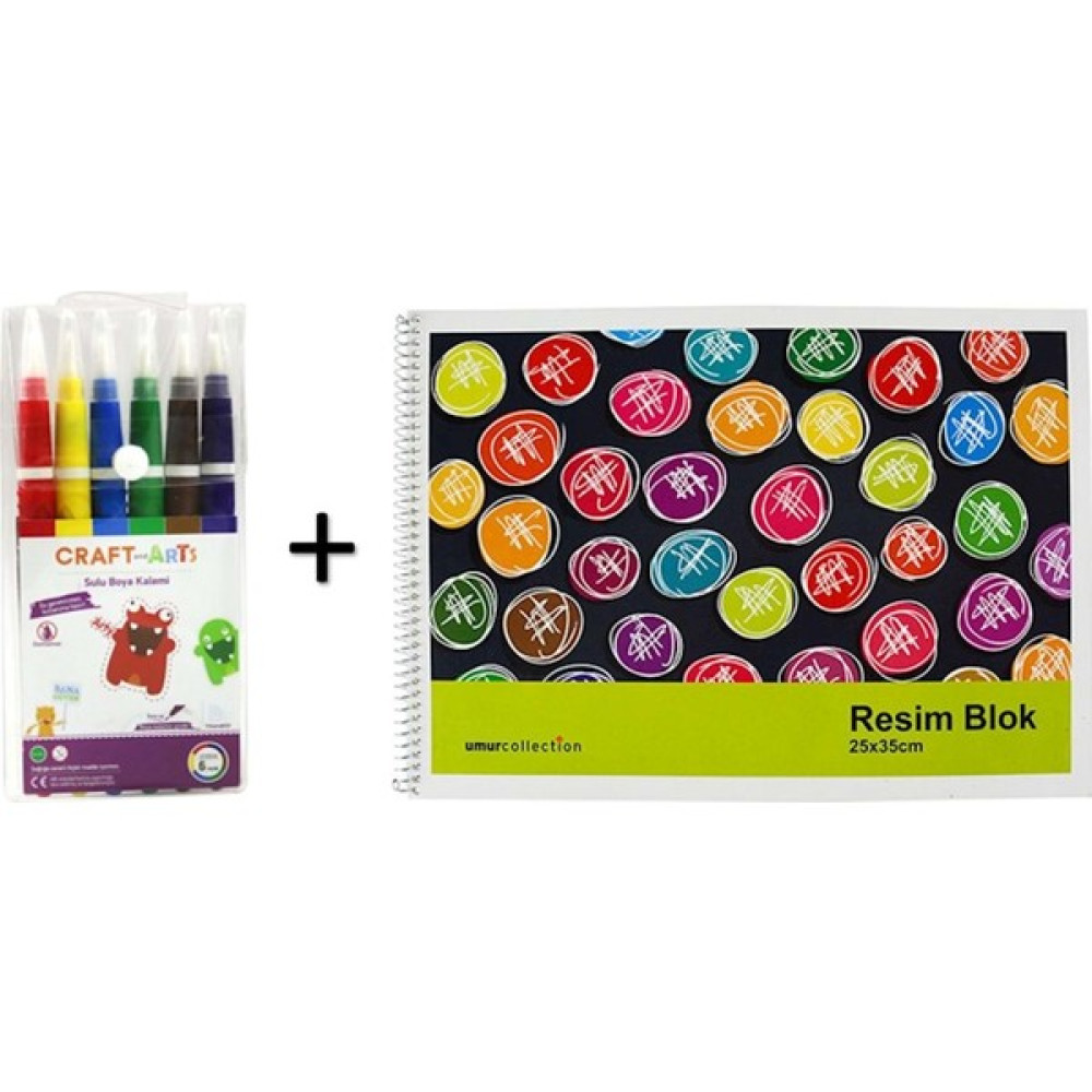 Umix Craft And Arts Suluboya Kalemi 6 Renk + Spiralli Resim Defteri Sulu Boya Fiyatı