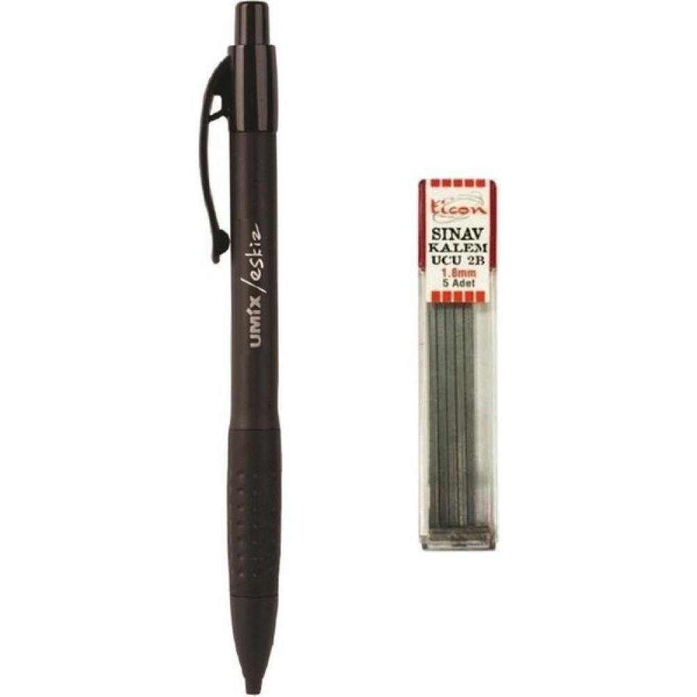 Umix Sınav / Eskiz Versatil Kalem 1.8 x 0.9 mm Siyah U1307-SI + Ticon Kalem Ucu 2b 1.8 mm Mekanik Kurşun (Versatil) Kalem Fiyatı