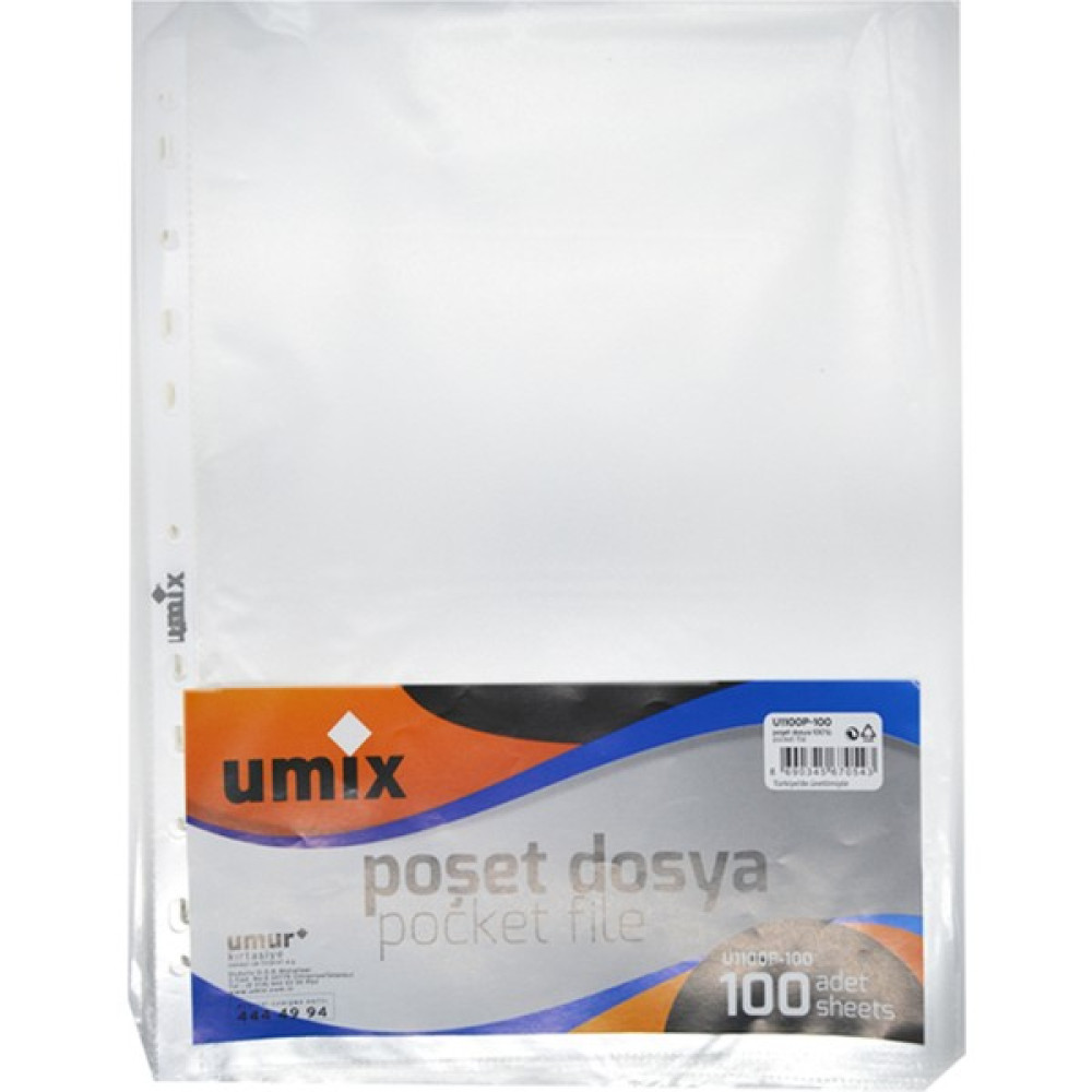 Umix Umi x Şeffaf Poşet Dosya 100'lü 1 Paket Dosya Fiyatı