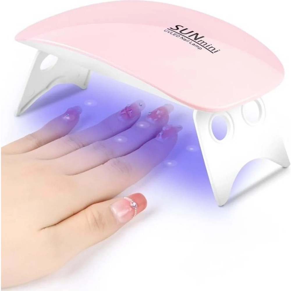 UmoTech Profesyonel 6W Uv LED Tırnak Kurutma Lambası Hızlı Kuruma Akıllı Sensör Çoklu Zaman Ayarı 6 LED - Pembe Makyaj Ürünleri Fiyatı