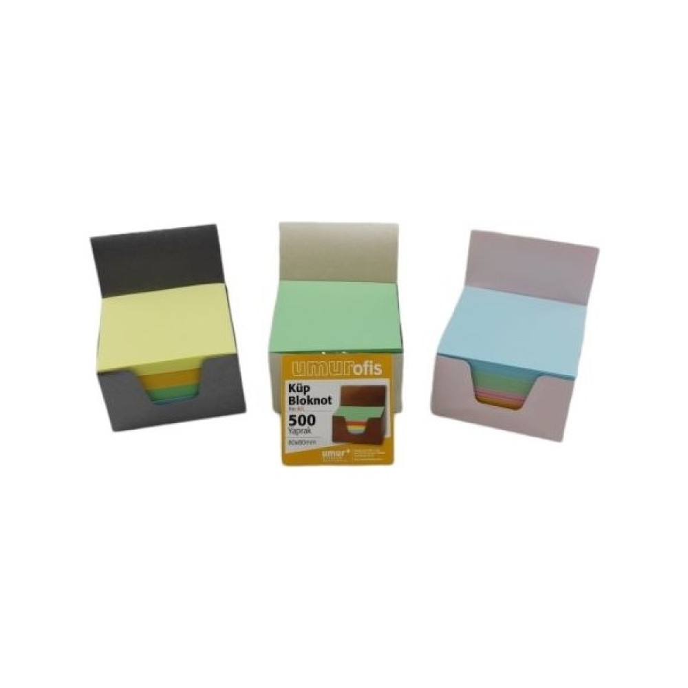Umur 3 Adet Renkli Küp Blok 8 x 8 cm 500 x 3'lü Not Defteri & Bloknot Fiyatı