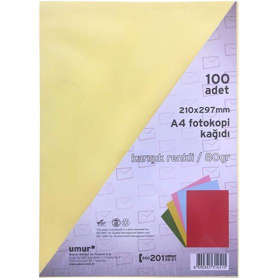 Umur 50002620 Çok Renkli A4 Fotokopi Kağıdı