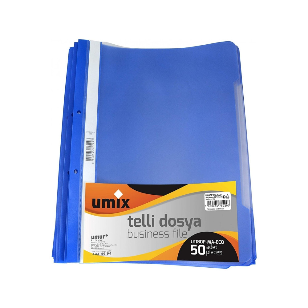 Umur Umix Telli Plastik Dosya Mavi 50 Li 1 Paket Dosya Fiyatı