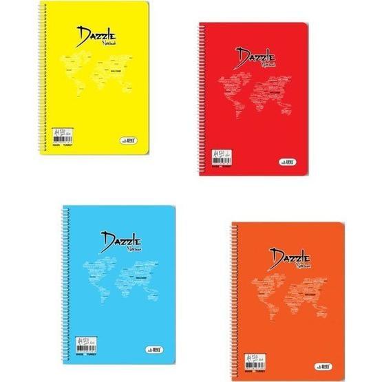 Umut Dazzle PP Kapak A4 72 Yaprak Çizgili 4'lü Spiralli Defter