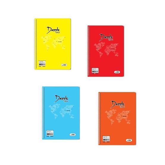 Umut Dazzle PP Kapak A4 72 Yaprak Çizgili 4'lü Spiralli Defter