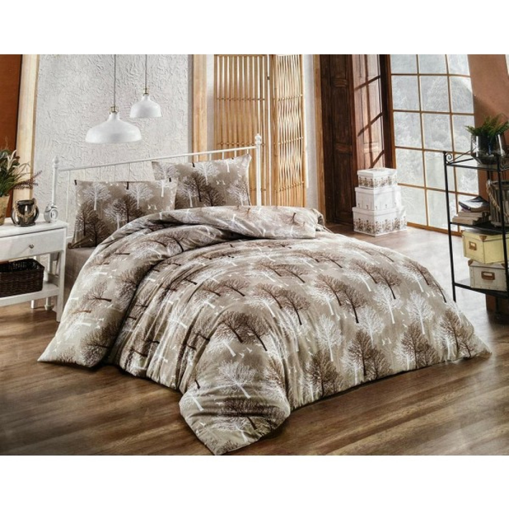 Umut Home Design Çift Kişilik Ağaç Desenli Nevresim Takımı (180X240) /düz Çarşaflı - Kahverengi - 180 x 240 cm Nevresim Takımı Fiyatı
