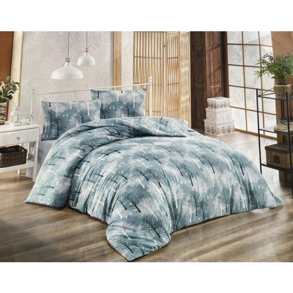 Umut Home Design Çift Kişilik Ağaç Desenli Nevresim Takımı (180X240) /düz Çarşaflı - Yeşil - 180 x 240 cm Nevresim Takımı Fiyatı