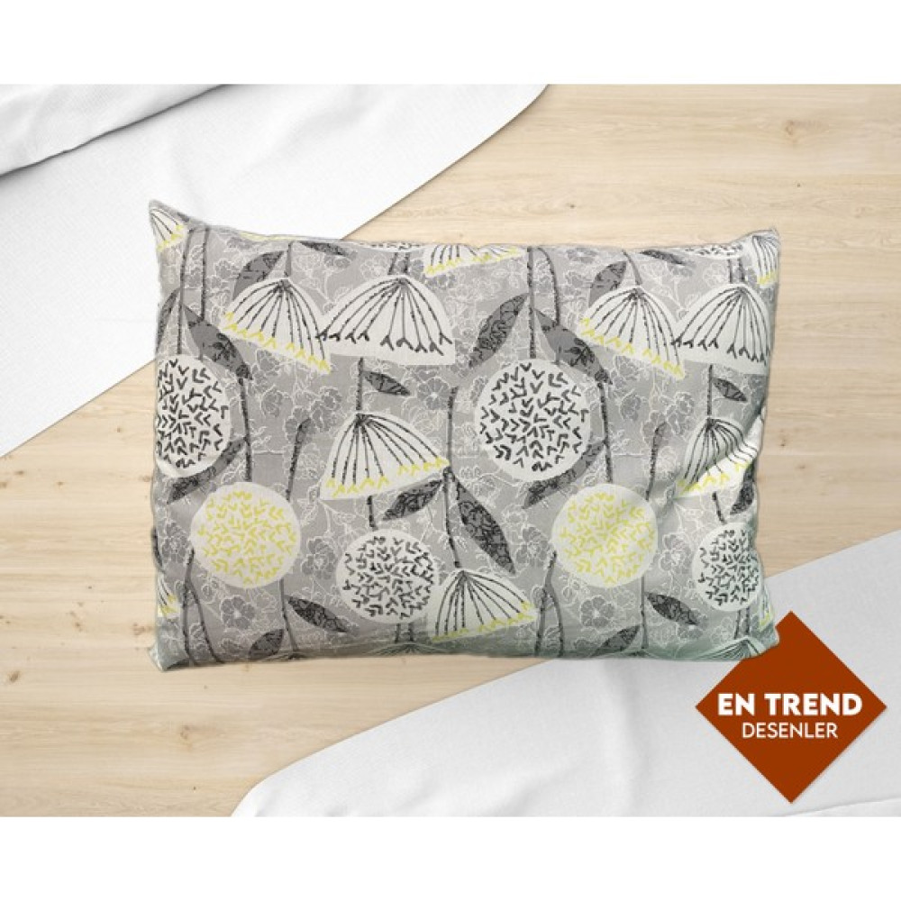 Umut Home Design Desenli Kolay Ütülenir 2'li Fermuarlı Yastık Kılıfı 50X70 cm - 50X70CM - Gri - Füme Yastık Kılıfı Fiyatı