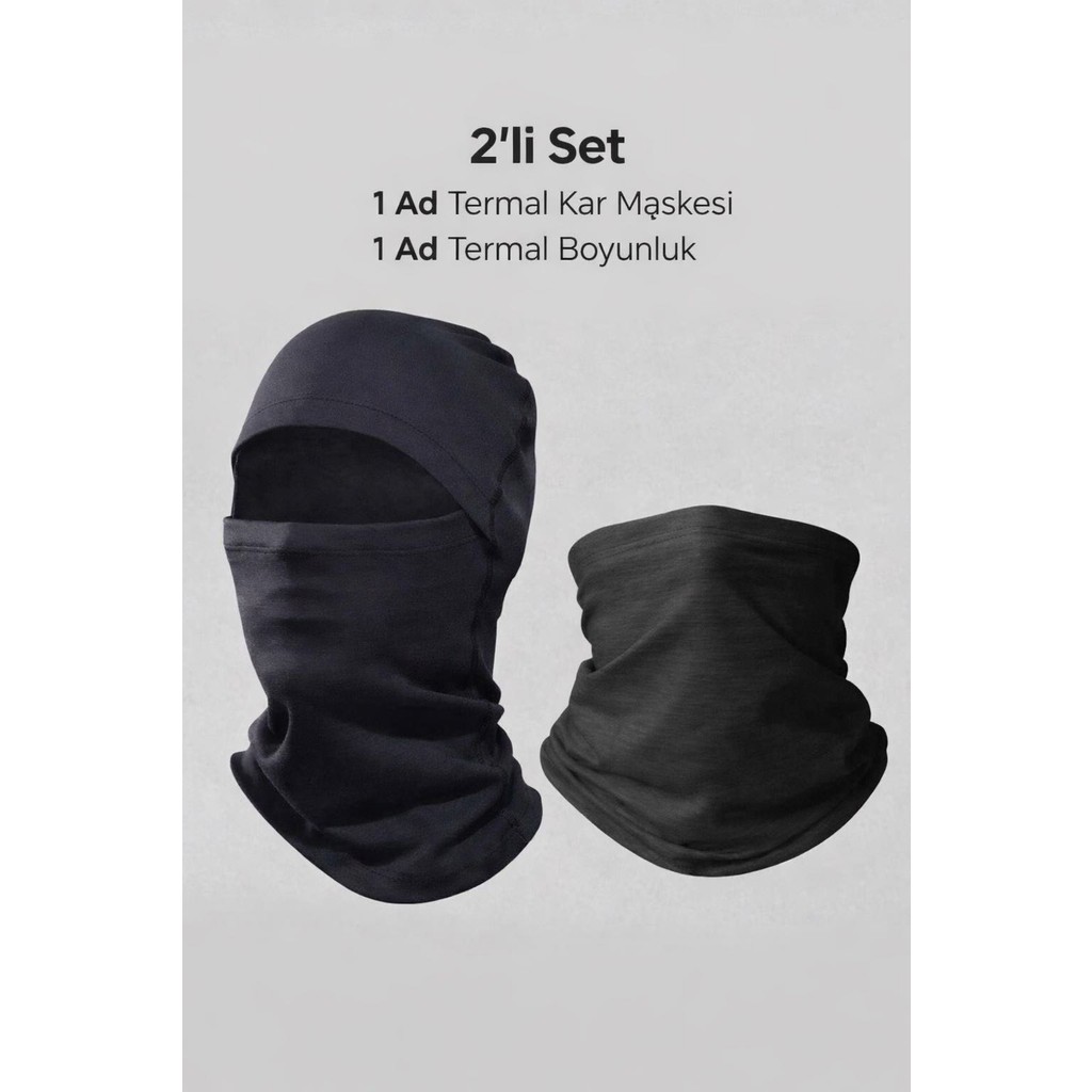 Umut Tekstil Termal Kar Maskesi ve Termal Boyunluk 2'li Set,unisex Termal Kar Maskesi ve Termal Boyunluk Diğer Fiyatı