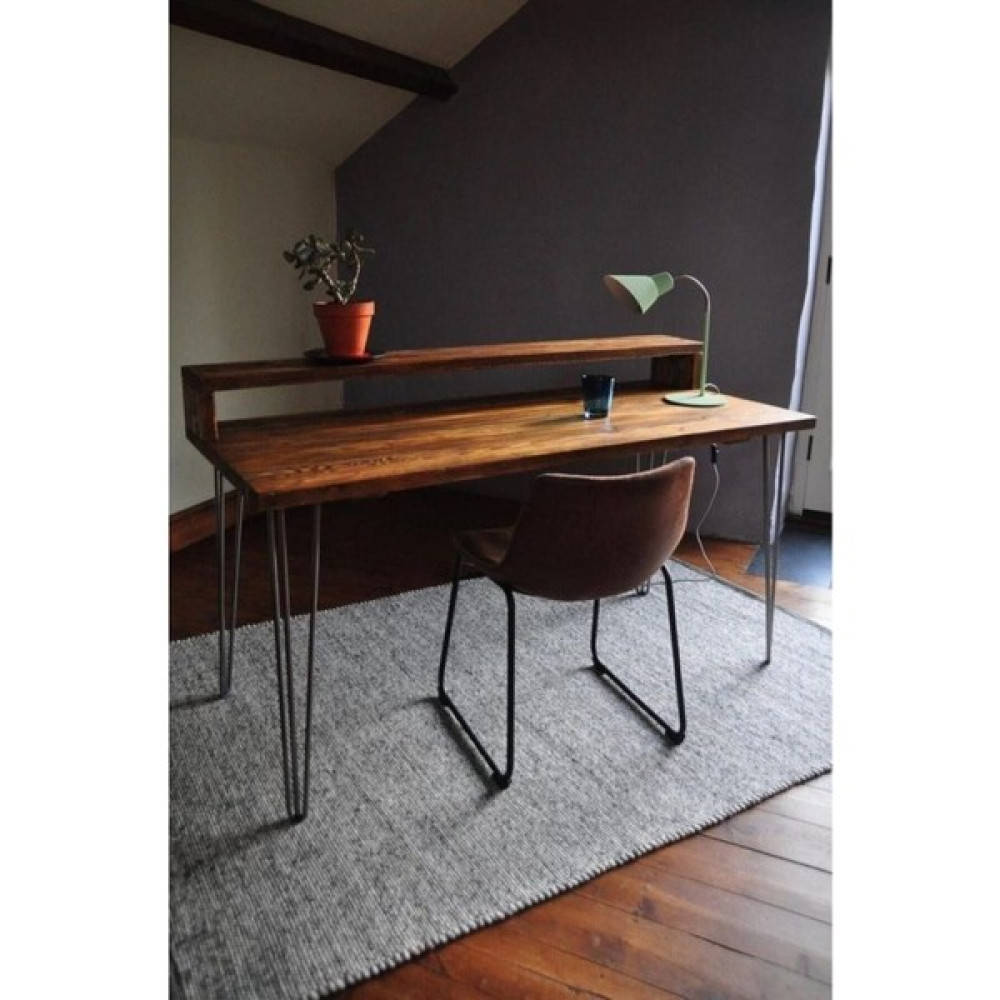 Umutpark Ahşap Metal Ayaklı Çalışma Masası. - Y: 74 cm D: 60 cm G: 140 cm - Ceviz Çalışma Masası Fiyatı