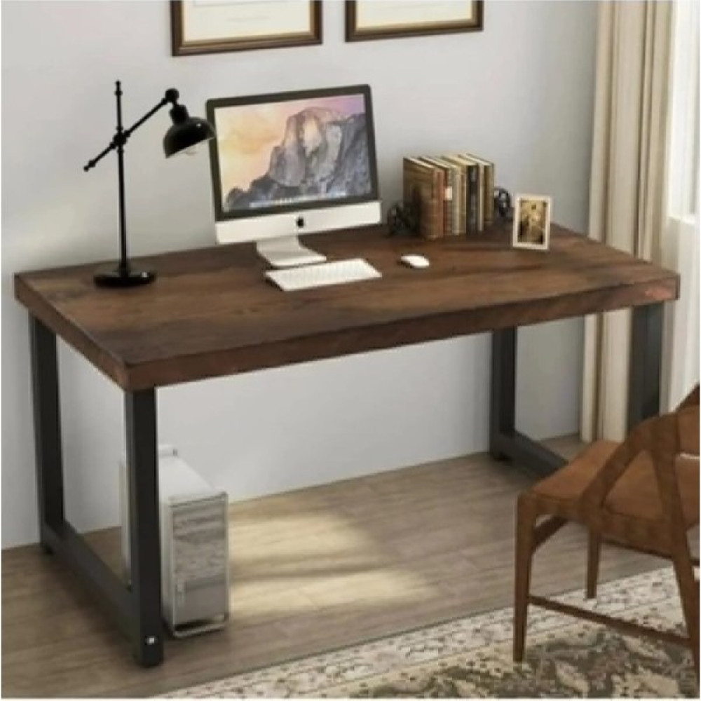 Umutpark Ahşap Metal Ayaklı Çalışma Masası - Y: 75 cm D: 60 cm G: 140 cm - Doğal Ahşap Çalışma Masası Fiyatı