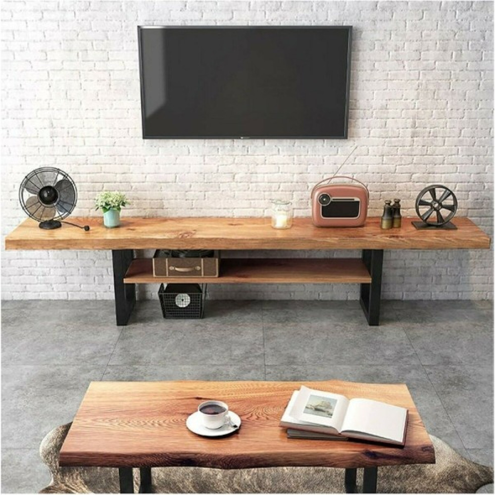 Umutpark Metal Ayaklı Ahşap Tv Ünitesi - Ceviz - Siyah Tv Ünitesi / Sehpası Fiyatı